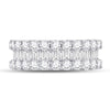14kt White Gold Womens Round Diamond Anniversary Band Ring 2-5/8 Cttw