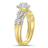 14kt Yellow Gold Womens Round Diamond Bridal Wedding Engagement Ring Band Set 1/2 Cttw (Certified)