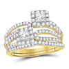 14kt Yellow Gold Womens Princess Diamond Bridal Wedding Engagement Ring Band Set 1.00 Cttw