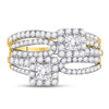 14kt Yellow Gold Womens Princess Diamond Bridal Wedding Engagement Ring Band Set 1.00 Cttw