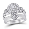 Womens Round Diamond Bridal Wedding Engagement Ring Band Set 1.00 Cttw