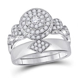 Womens Round Diamond Bridal Wedding Engagement Ring Band Set 1.00 Cttw