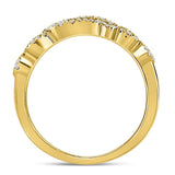 14kt Yellow Gold Womens Round Diamond 3-stone Band Ring 3/8 Cttw