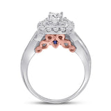 14kt Two-tone Gold Womens Round Diamond Bridal Wedding Engagement Ring Band Set 1.00 Cttw (Certified)