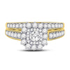 14kt Yellow Gold Womens Round Diamond Bridal Wedding Engagement Ring Band Set 1.00 Cttw (Certified)