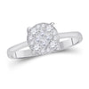14kt White Gold Womens Princess Diamond Cluster Bridal Wedding Engagement Ring 1.00 Cttw