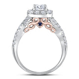 14kt Two-tone Gold Womens Round Diamond Bridal Wedding Engagement Ring Band Set 1-3/4 Cttw (Certified)