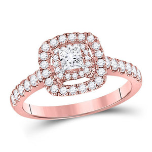 14kt Rose Gold Womens Princess Diamond Solitaire Bridal Wedding Engagement Ring 3/4 Cttw (Certified)