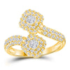 14kt Yellow Gold Womens Round Diamond 2-stone Bridal Wedding Engagement Ring 3/4 Cttw (Certified)