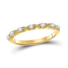 14kt Yellow Gold Womens Round Diamond XOXO Stackable Band Ring 1/8 Cttw