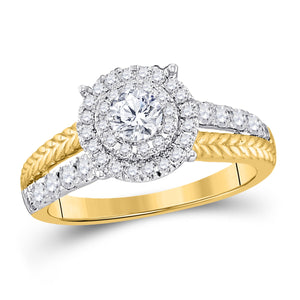 14kt Yellow Gold Womens Round Diamond Solitaire Bridal Wedding Engagement Ring 1.00 Cttw (Certified)
