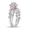 14kt Two-tone Gold Womens Round Diamond Bridal Wedding Engagement Ring Band Set 3/4 Cttw (Certified)