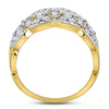 14kt Yellow Gold Womens Round Diamond Right Hand Band Ring 1-1/3 Cttw