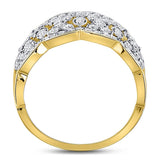 14kt Yellow Gold Womens Round Diamond Right Hand Band Ring 1-1/3 Cttw