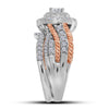 14kt Two-tone Gold Womens Round Diamond Bridal Wedding Engagement Ring Band Set 1-1/2 Cttw (Certified)