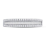 14kt White Gold Womens Round Diamond Anniversary Band Ring 1/2 Cttw