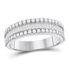 14kt White Gold Womens Baguette Diamond Anniversary Band Ring 7/8 Cttw