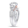 14kt White Gold Womens Round Diamond Bridal Wedding Engagement Ring Band Set 1-1/2 Cttw (Certified)