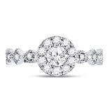 14kt Two-tone Gold Womens Round Diamond Solitaire Bridal Wedding Engagement Ring 3/4 Cttw (Certified)
