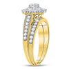 14kt Yellow Gold Womens Round Diamond Bridal Wedding Engagement Ring Band Set 1.00 Cttw (Certified)