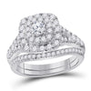 14kt Two-tone Gold Womens Round Diamond Bridal Wedding Engagement Ring Band Set 1.00 Cttw (Certified)