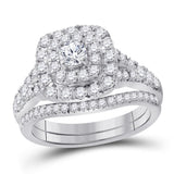 14kt Two-tone Gold Womens Round Diamond Bridal Wedding Engagement Ring Band Set 1.00 Cttw (Certified)