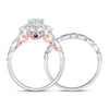 14kt Two-tone Gold Womens Round Diamond Bridal Wedding Engagement Ring Band Set 3/4 Cttw (Certified)