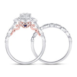 14kt Two-tone Gold Womens Round Diamond Bridal Wedding Engagement Ring Band Set 3/4 Cttw (Certified)