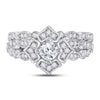 14kt Two-tone Gold Womens Round Diamond Bridal Wedding Engagement Ring Band Set 3/4 Cttw (Certified)