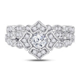 14kt Two-tone Gold Womens Round Diamond Bridal Wedding Engagement Ring Band Set 3/4 Cttw (Certified)