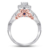 14kt Two-tone Gold Womens Round Diamond Bridal Wedding Engagement Ring Band Set 1.00 Cttw (Certified)
