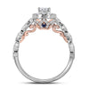 14kt Two-tone Gold Womens Oval Diamond Solitaire Bridal Wedding Engagement Ring 3/4 Cttw (Certified)