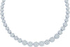 14kt White Gold Womens Round Diamond Cocktail Flower Cluster Necklace 14.00 Cttw