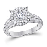 14kt White Gold Womens Round Diamond Solitaire Bridal Wedding Engagement Ring 1.00 Cttw