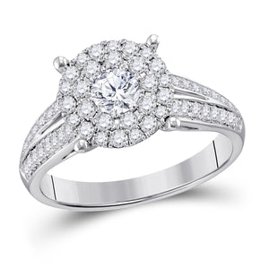 14kt White Gold Womens Round Diamond Solitaire Bridal Wedding Engagement Ring 1.00 Cttw