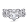 14kt Two-tone Gold Womens Round Diamond Flower Bridal Wedding Engagement Ring Band Set 3/4 Cttw (Certified)