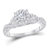 14kt White Gold Womens Round Diamond Solitaire Bridal Wedding Engagement Ring 3/4 Cttw (Certified)