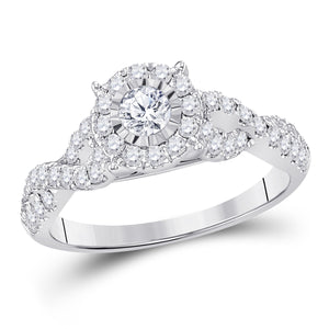 14kt White Gold Womens Round Diamond Solitaire Bridal Wedding Engagement Ring 3/4 Cttw (Certified)