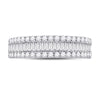 14kt White Gold Womens Baguette Diamond Anniversary Band Ring 7/8 Cttw