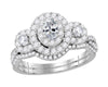 14kt White Gold Womens Oval Diamond Bridal Wedding Engagement Ring Band Set 1.00 Cttw (Certified)