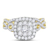 14kt Yellow Gold Womens Round Diamond Bridal Wedding Engagement Ring Band Set 1.00 Cttw (Certified)