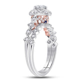 14kt Two-tone Gold Womens Round Diamond Bridal Wedding Engagement Ring Band Set 3/4 Cttw (Certified)