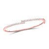 14kt Rose Gold Womens Round Diamond Bypass Bangle Bracelet 1.00 Cttw