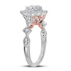 14kt Two-tone Gold Womens Marquise Diamond Solitaire Bridal Wedding Engagement Ring 3/4 Cttw (Certified)