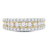 14kt Yellow Gold Womens Round Diamond Anniversary Band Ring 1.00 Cttw