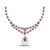 14kt Rose Gold Womens Round Brown Diamond Y-Shaped Teardrop Necklace 7.00 Cttw