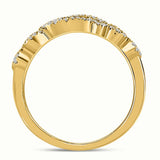 14kt Yellow Gold Womens Round Diamond 3-stone Band Ring 3/8 Cttw
