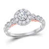 14kt Two-tone Gold Womens Round Diamond Solitaire Bridal Wedding Engagement Ring 3/4 Cttw (Certified)