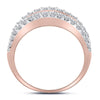 14kt Rose Gold Womens Round Brown Diamond Band Ring 1.00 Cttw