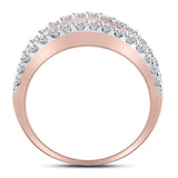 14kt Rose Gold Womens Round Brown Diamond Band Ring 1.00 Cttw